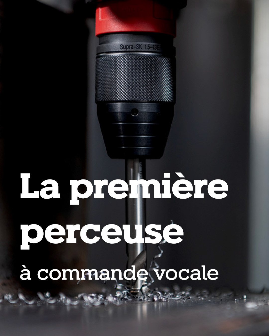 Campagne Metabo — visuel produit « La première perceuse à commande vocale »